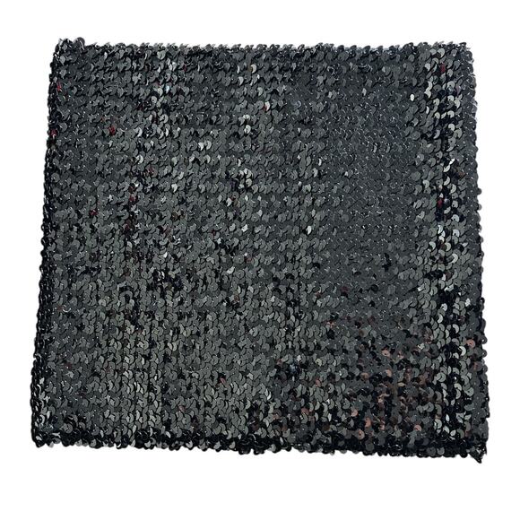 Vintage 80s Creations III Black Sequin Tank Top OS Glam Disco - Picture 2 of 6